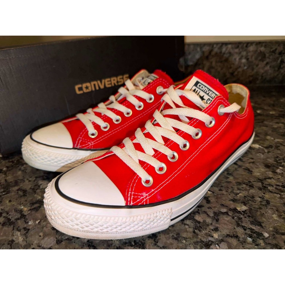 Converse Chuck Taylor All Star Ox Red Canvas Low Top Sneakers M9696 Womens 10.5 - Picture 2 of 8